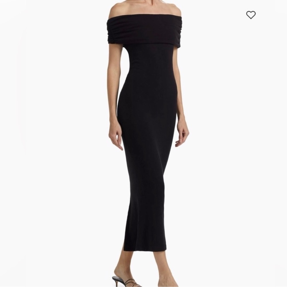 NWOT REFORMATION Josefina off the shoulder Knit Black Maxi Dress Size S